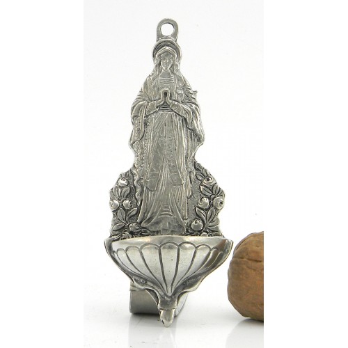 Stoup madonna holy, Pewter