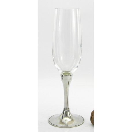 flute glass, smoothly, pewter