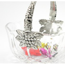 Small basket handle grapes in pewter