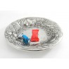 Round and pomegranate fruit bowl in pewter Diameter 17.5 cm 3 cm