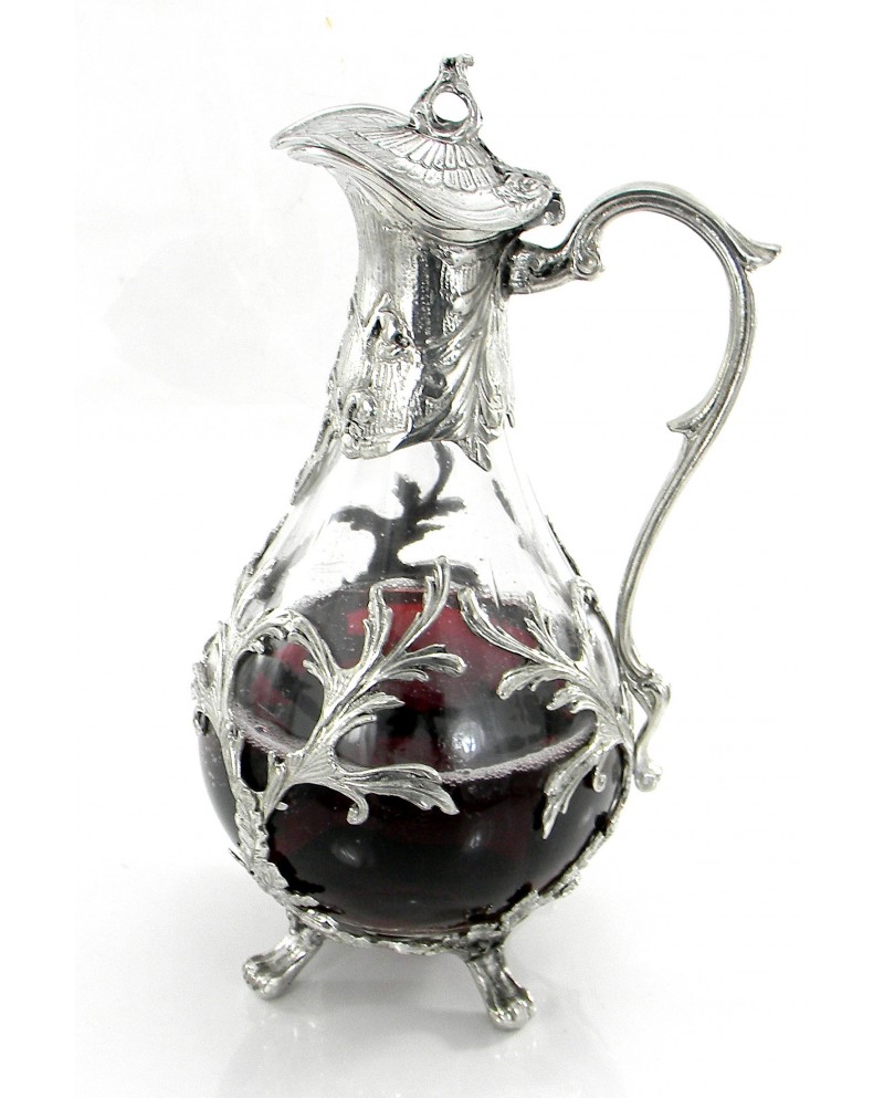 Liberty bottle with cage, pewter