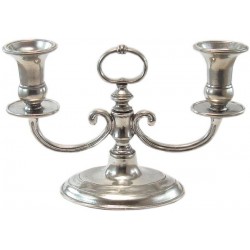 Candelabra 2 burners with ring in pewter