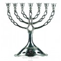 Jewish candelabrum 7 fires in pewter