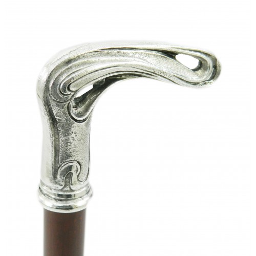 Elegant squared-off walking sticks, customizable for seniors, initials engraving. Made in Italy