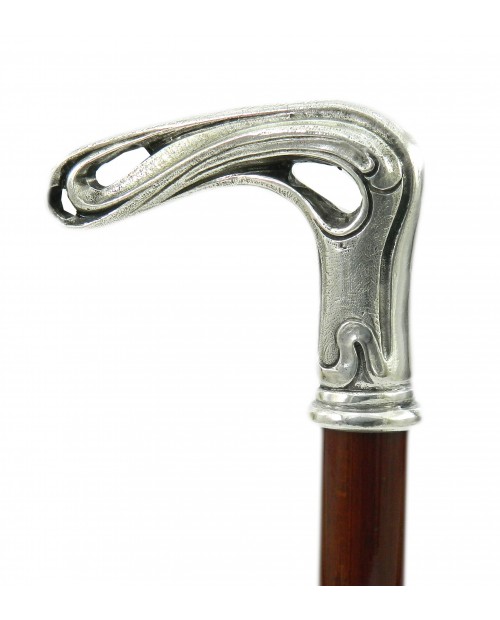 Elegant squared-off walking sticks, customizable for seniors, initials engraving. Made in Italy