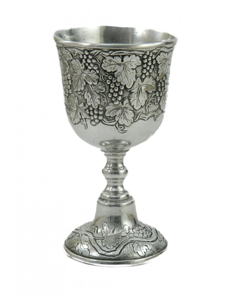 Pewter goblet grapes