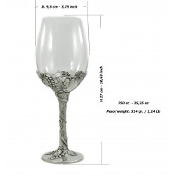 Glas für Weißwein, edles Glas und Design. Großes Glas Weihnachtsgeschenk. Cavagnini freie Gravur