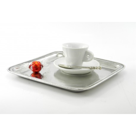 Vassoio Quadrato In Alluminio Martellato - Elegante, Versatile, Perfetto Per Servire O Decorare