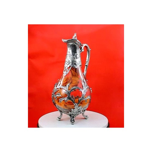 Liberty bottle with cage, pewter