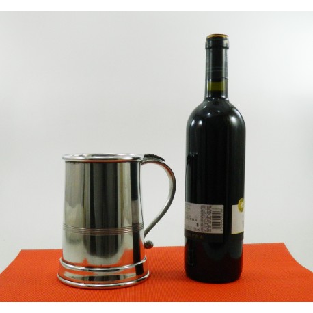 Glass, pewter grapes