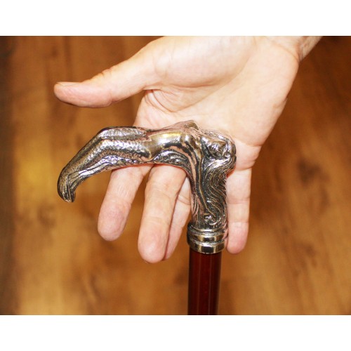 Cavagnini elegant walking stick for elderly. Personalized in solid wood, mermaid knob