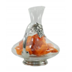 Decanter with pewter strip grapes