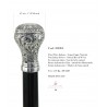 Walking stick for women and men. Art Nouveau knob full, customizable. Made in Italy