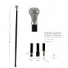 Walking stick for women and men. Art Nouveau knob full, customizable. Made in Italy