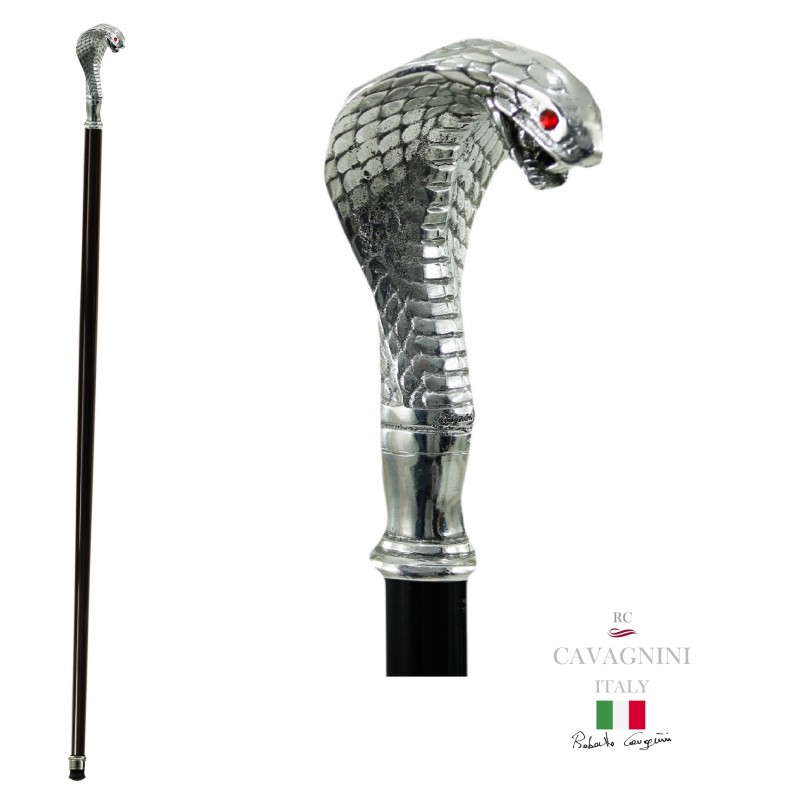 Cavagnini Italy Bastone Da Passeggio Elegante Nero Dandy Personalizzato
