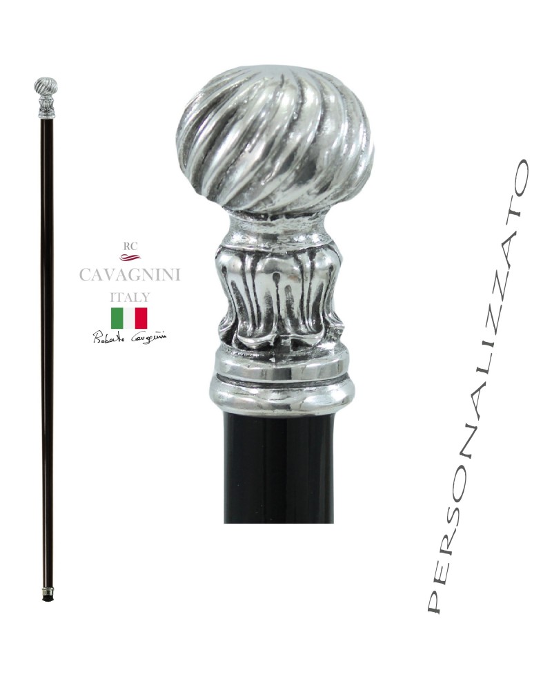 Walking stick, helical round knob, customizable Cavagnini