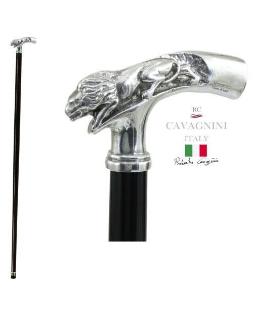 Walking stick, lion knob. Customizable. Stick for women and men. Made in Italy