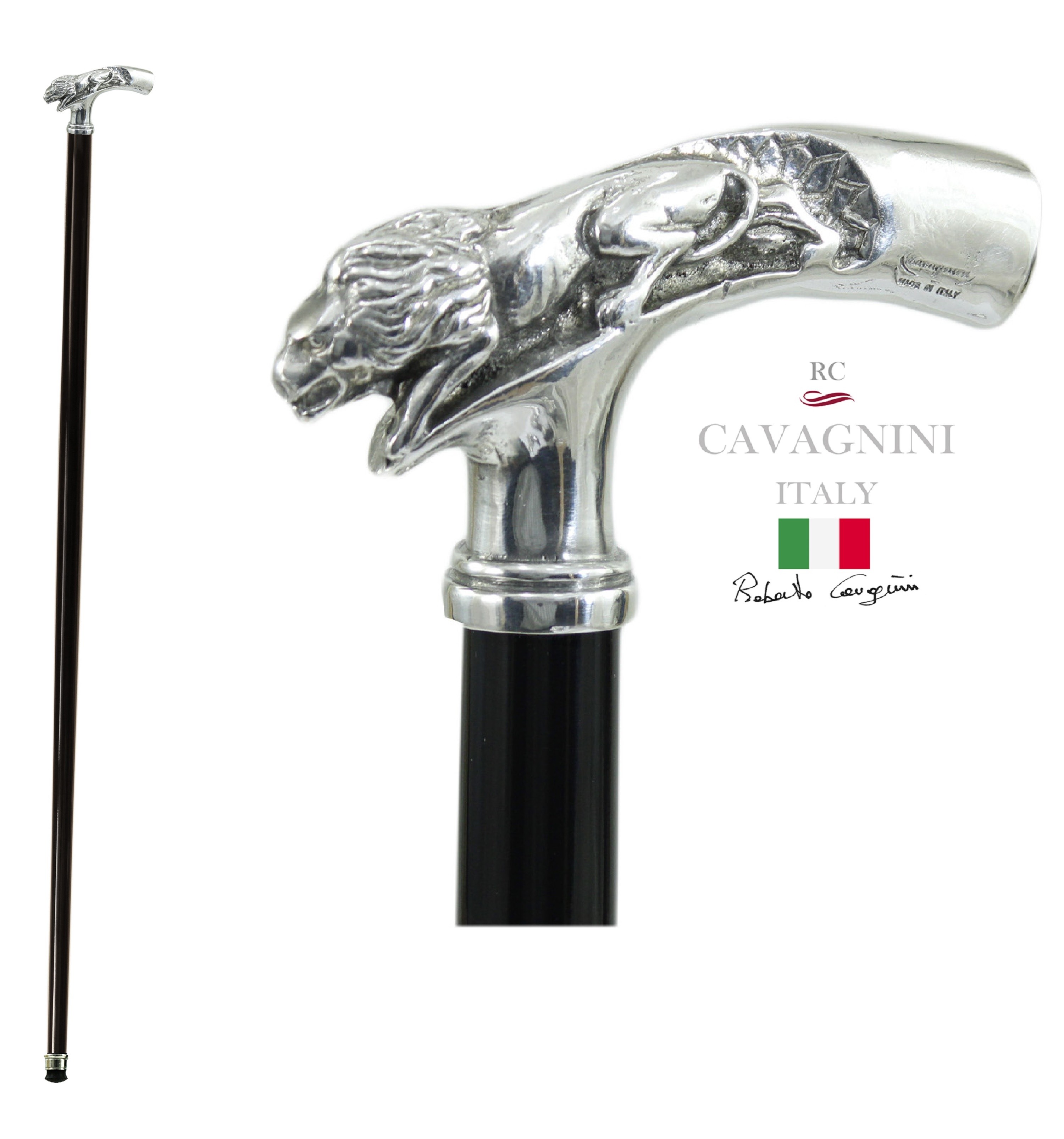 CAVAGNINI Canne de marche 97 cm personnalisable Bois noir Fait à la main en  Italie Produit artisanal Pour homme et femme (Derby) : : Hygiène  et Santé