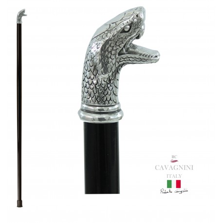 Solide Spazierstöcke für Männer und Frauen. Cobra Knopf, elegantes Geschenk handgemacht in Italien
