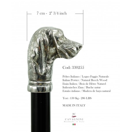 Elegant and robust walking stick, to be used. Beagle dog, Customizable, we engrave your initials