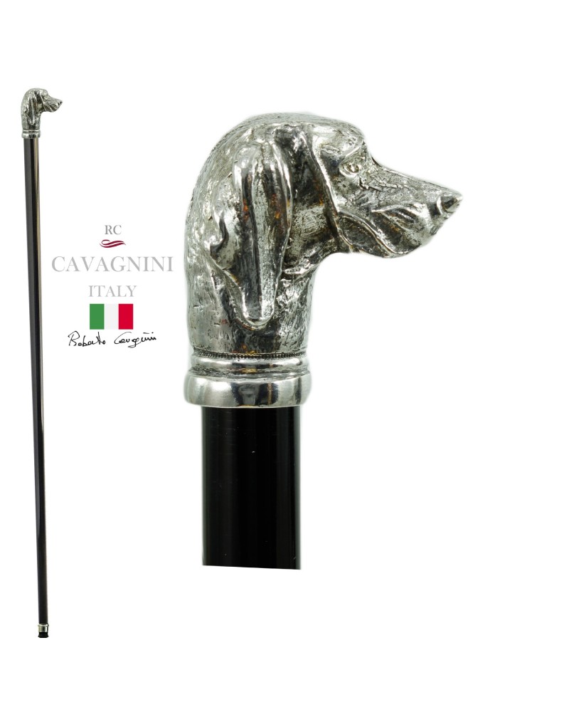 Elegant and robust walking stick, to be used. Beagle dog, Customizable, we engrave your initials