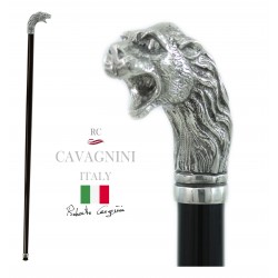 Canne de marche tête de lion, élégante et robuste, en métal massif. longueur personnalisable, gravure initiale