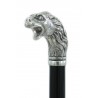 Bâton de marche tête de lion, élégant et robuste, en métal massif. longueur personnalisable, gravure des initiales
