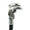 Dolphin walking stick, elegant and sturdy, in solid metal. customizable length, initials engraving
