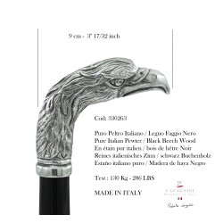Schwarzer Freitag-Gehstock, böser Adlerknopf. Elegantes und robustes Weihnachtsgeschenk für Männer und Frauen