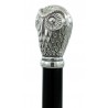 Walking sticks for the elderly in pewter and wood. Resistant and customizable Cavagnini. Owl knob