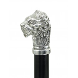Handcrafted walking sticks, in pewter, small lion