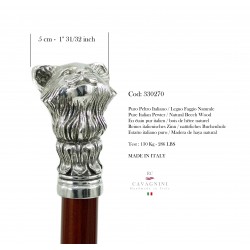 Elegante bastón de gato para ancianos en metal y madera para hombre y mujer. 100% hecho en Italia Cavagnini