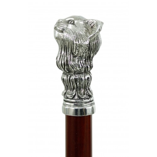 Elegant cat cane for the elderly in metal and wood for men and women. 100% made in Italy Cavagnini
