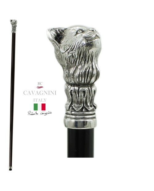 Elegante bastón de gato para ancianos en metal y madera para hombre y mujer. 100% hecho en Italia Cavagnini