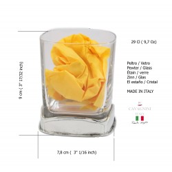 29 cl - Quadratisches Glas, Cognac, In Zinn und Glas