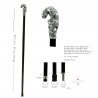 Élégant bâton de marche fait main en Italie. Canne Puma Design personnalisable Cavagnini