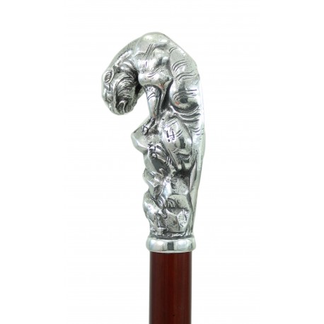 Elegante bastón hecho a mano en Italia. Bastón de diseño Puma personalizable Cavagnini