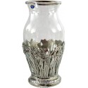 Vase, Narzissen aus Zinn und Glas