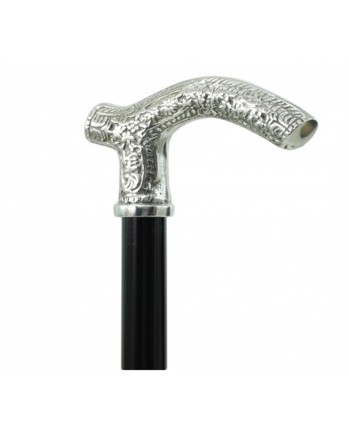 Noble walking stick, in solid metal and wood. Liberty derby knob - Cavagnini