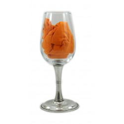 Calice bicchiere vetro peltro per vino acqua elegante unico Cavagnini