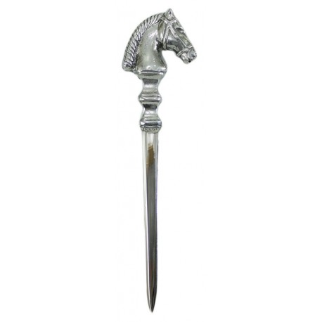 Abrecartas de caballos, en peltre y acero inoxidable, elegante regalo con clase