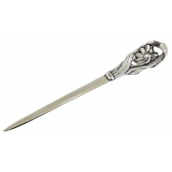 Letter opener, large flower, in pewter and stainless steel, elegant classy gift.