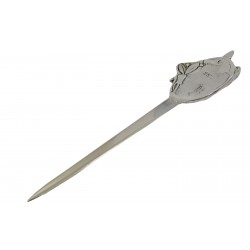 Wolf paper knife, in pewter and stainless steel, elegant classy gift