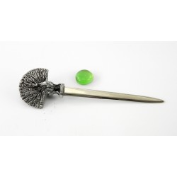 Peacock letter opener, in pewter and stainless steel, elegant classy gift