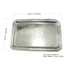 Rectangular tray in pewter ARG 26.5 x 17.5 cm / 6 "7/8 x 10" 1/2 inches