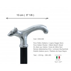 Bastone da passeggio Bull Terrier in legno naturale, bastone Cavagnini - Made in Italy