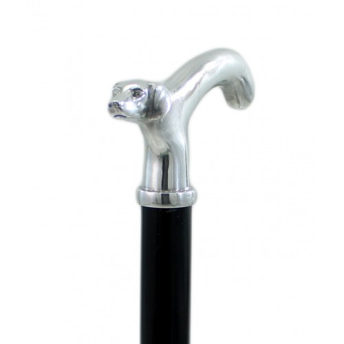 Jack Russel dog walking stick in natural wood, Cavagnini stick - Made in Italy