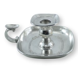 square pewter table candle holder for elegant gift, Cavagnini