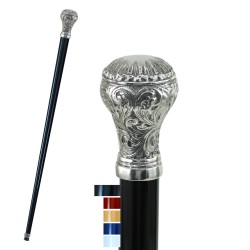 Bastón para mujeres y hombres. Botón Art Nouveau completo, personalizable. Hecho en Italia