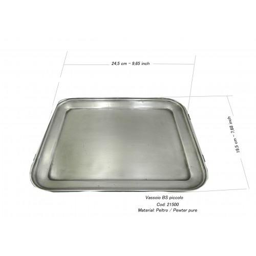 Bandeja de peltre rectangular BSP 24.5 x 19.5 cm / 9.65 x 7.68 pulgadas